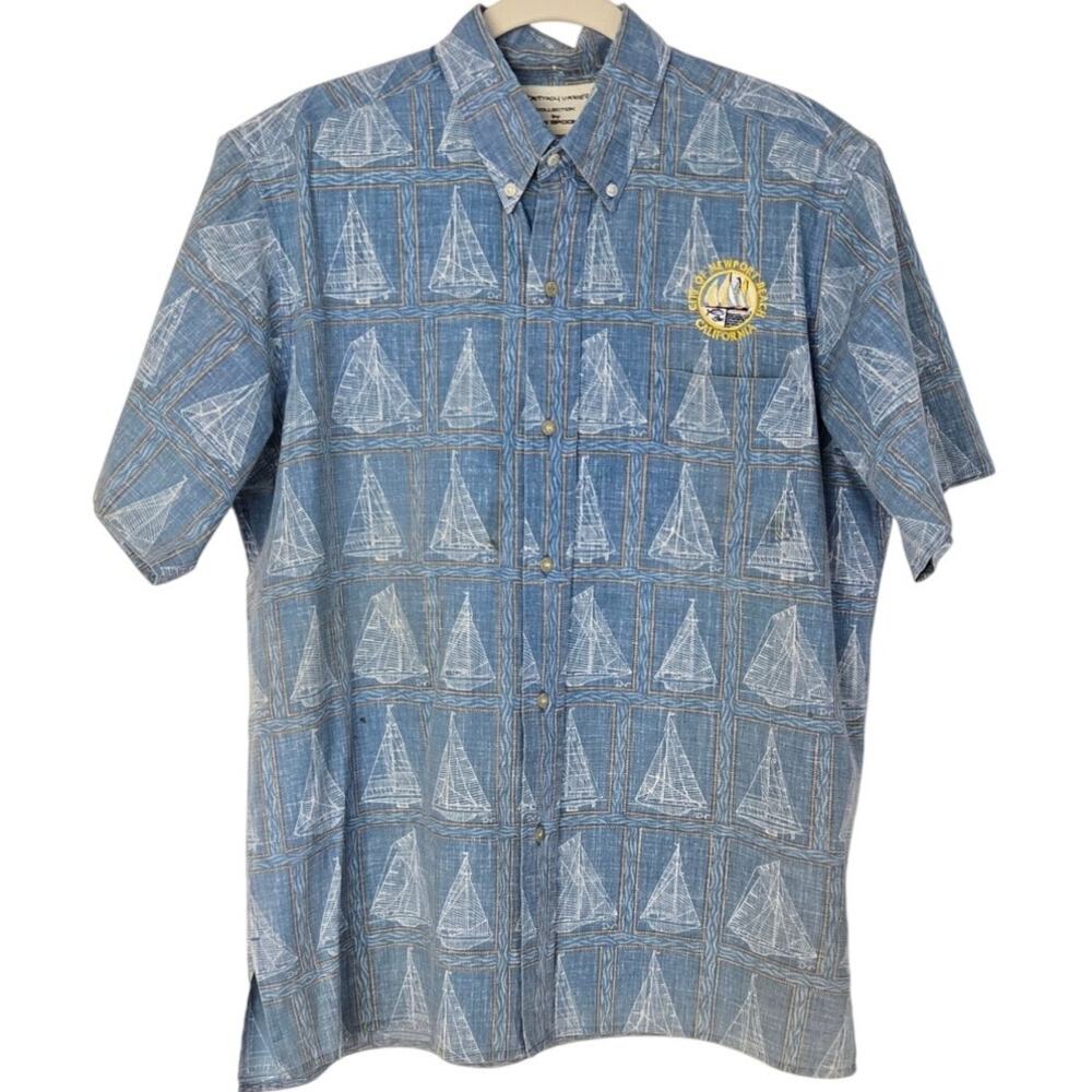 Vintage Ultra Rare Reyn Spooner x Dietrich Varez Newport Beach CA Yatch Shirt L